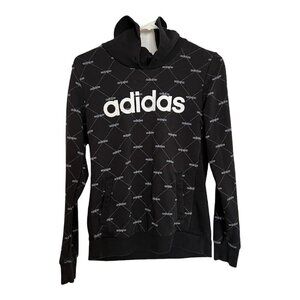 ADIDAS Girls Hoodie Graphic Print Front Pockets Long Sleeve Pullover Size M‎